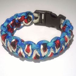Red/White/Blue/Gray Solomon Paracord Bracelet