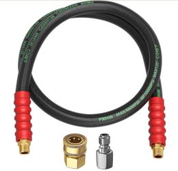 POHIR 5ft Pressure Washer Whip Hose - 4800PSI, 3/8" Quick Connect