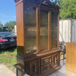 Armoire With Glass Shelves And Light