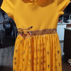 Yellow  Pikachu Tutu Dress with Hood