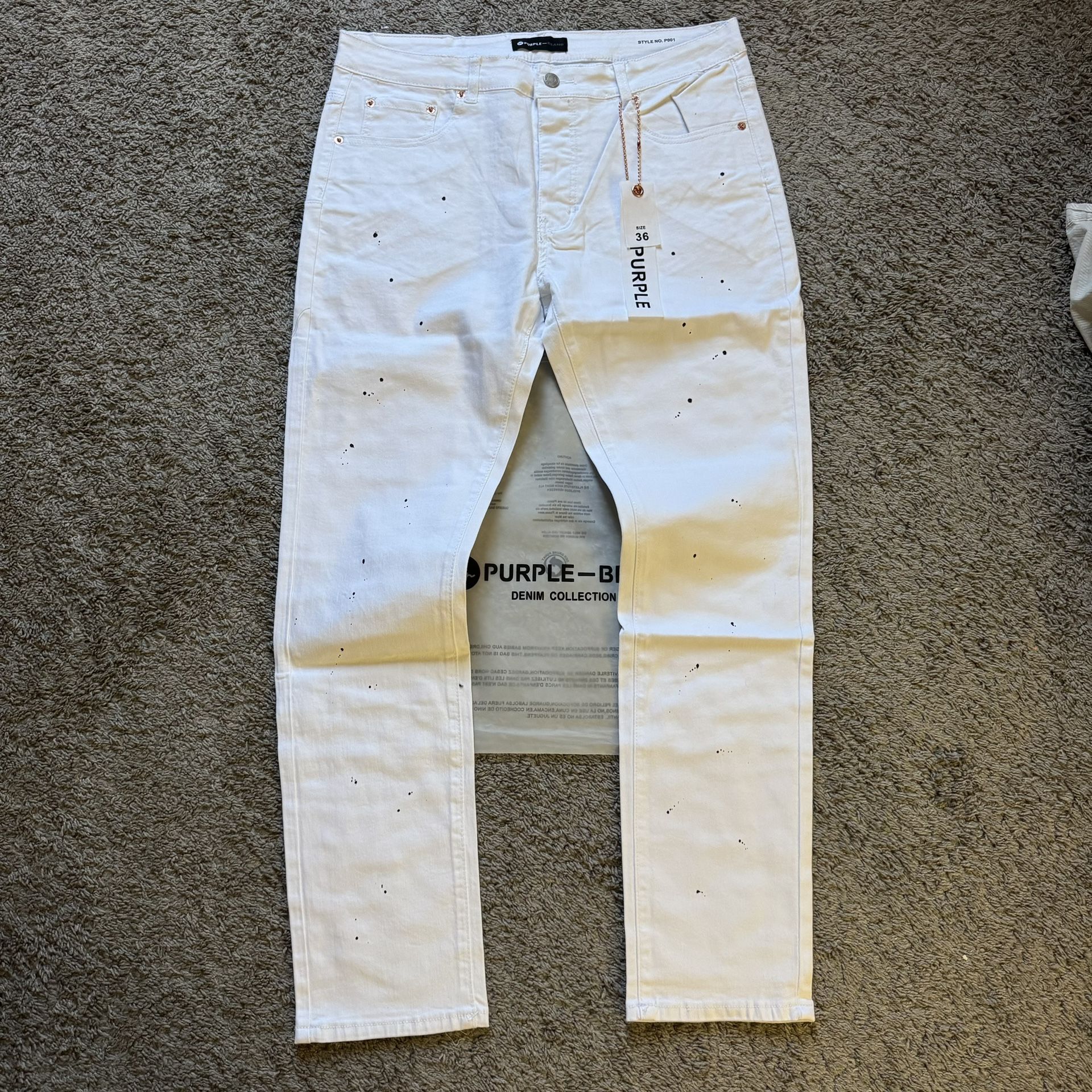 Purple Jeans Size 36 White Skinny Jeans 