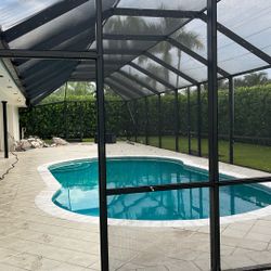 Entire pool, screen, aluminum material