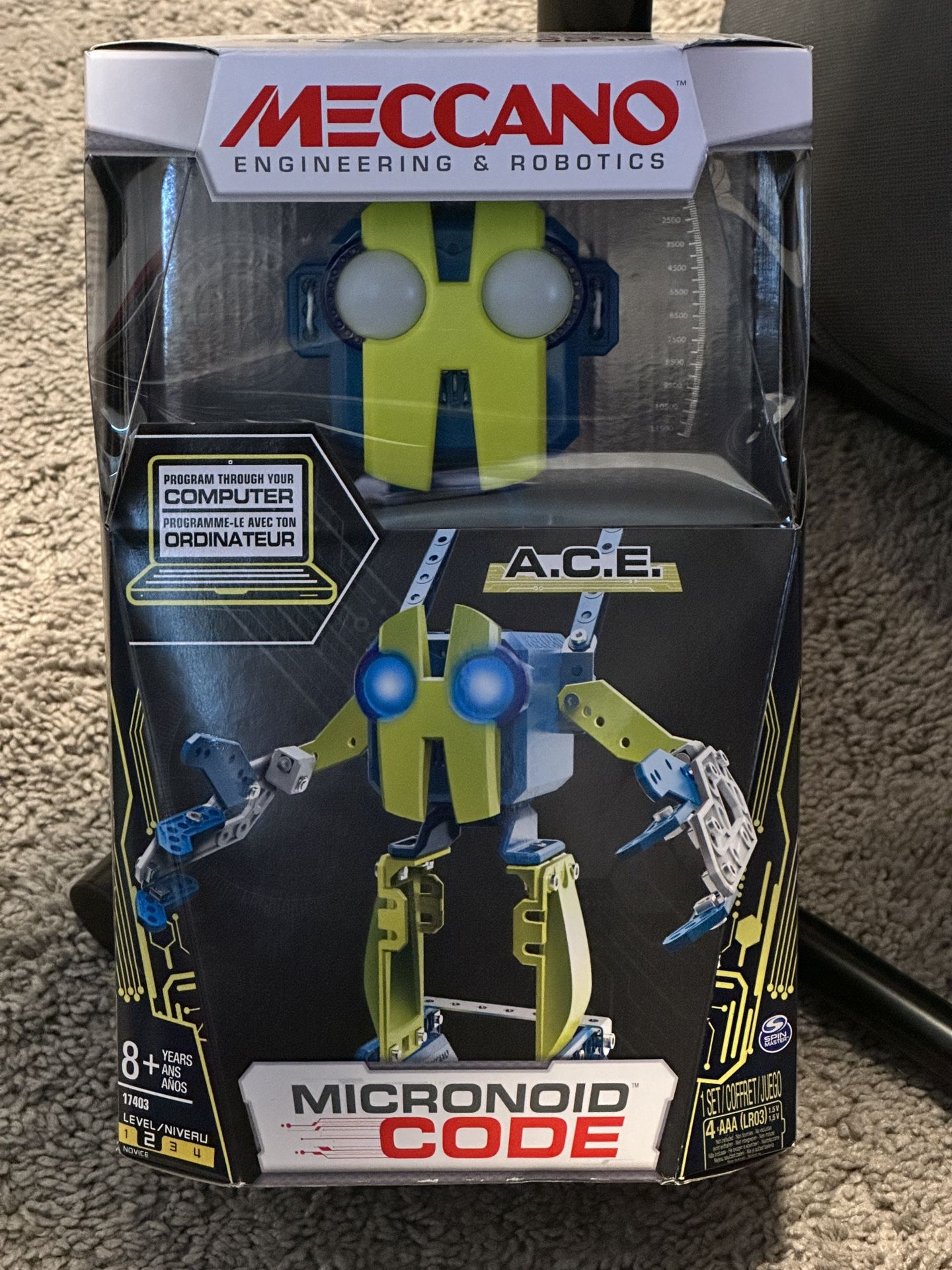 (New In Box) Meccano-Erector - Micronoid Code A.C.E. Programmable Robot Building Kit