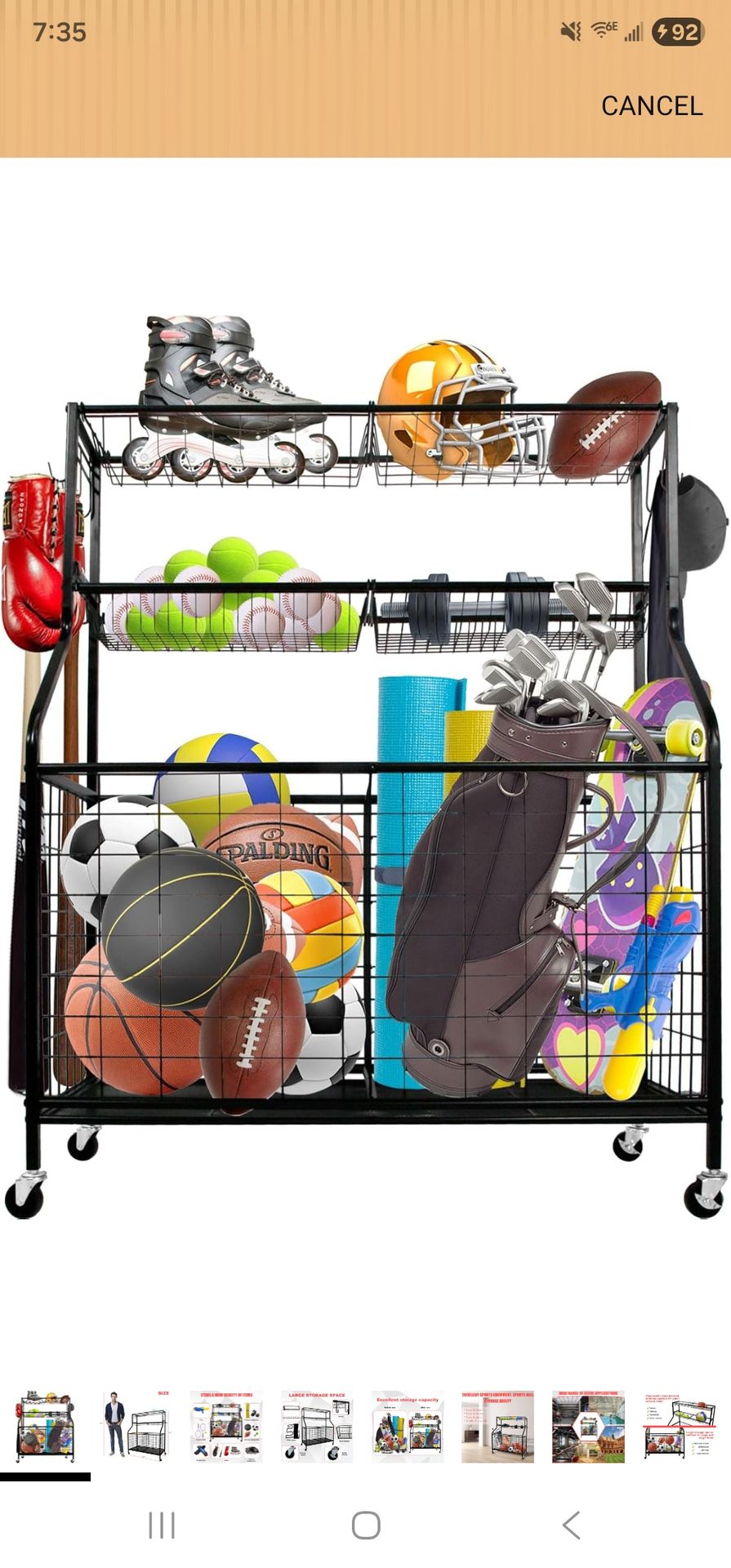 Sports Equipment Rack/Organizer