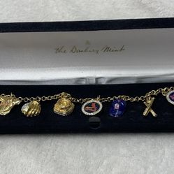 Danbury Mint St Louis Cardinals Charm Bracelet Stadium Bat Ball Rhinestone RARE