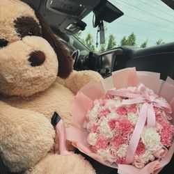 Teddy Bear and Roses