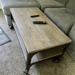 Industrial Coffee Table on casters 
