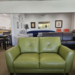 100% Real Leather Loveseat- Myia 