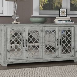 NEW Sideboard & Buffet, Mirrored 4 Door TV Stand, Media Center !