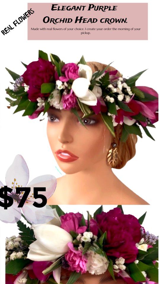 Special Order Head Crowns Of Your Choice For Flowers Made Freshly The Day You Pick Up