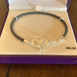 Leather And Sterling Braclet