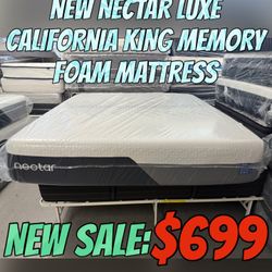 NEW NECTAR LUXE CALIFORNIA KING MEMORY FOAM MATTRESS 