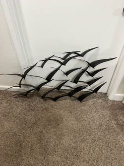 Metal Bird Home Wall Decor Sleek Flying Flock Of Birds Wall Sculpture, Wall Art