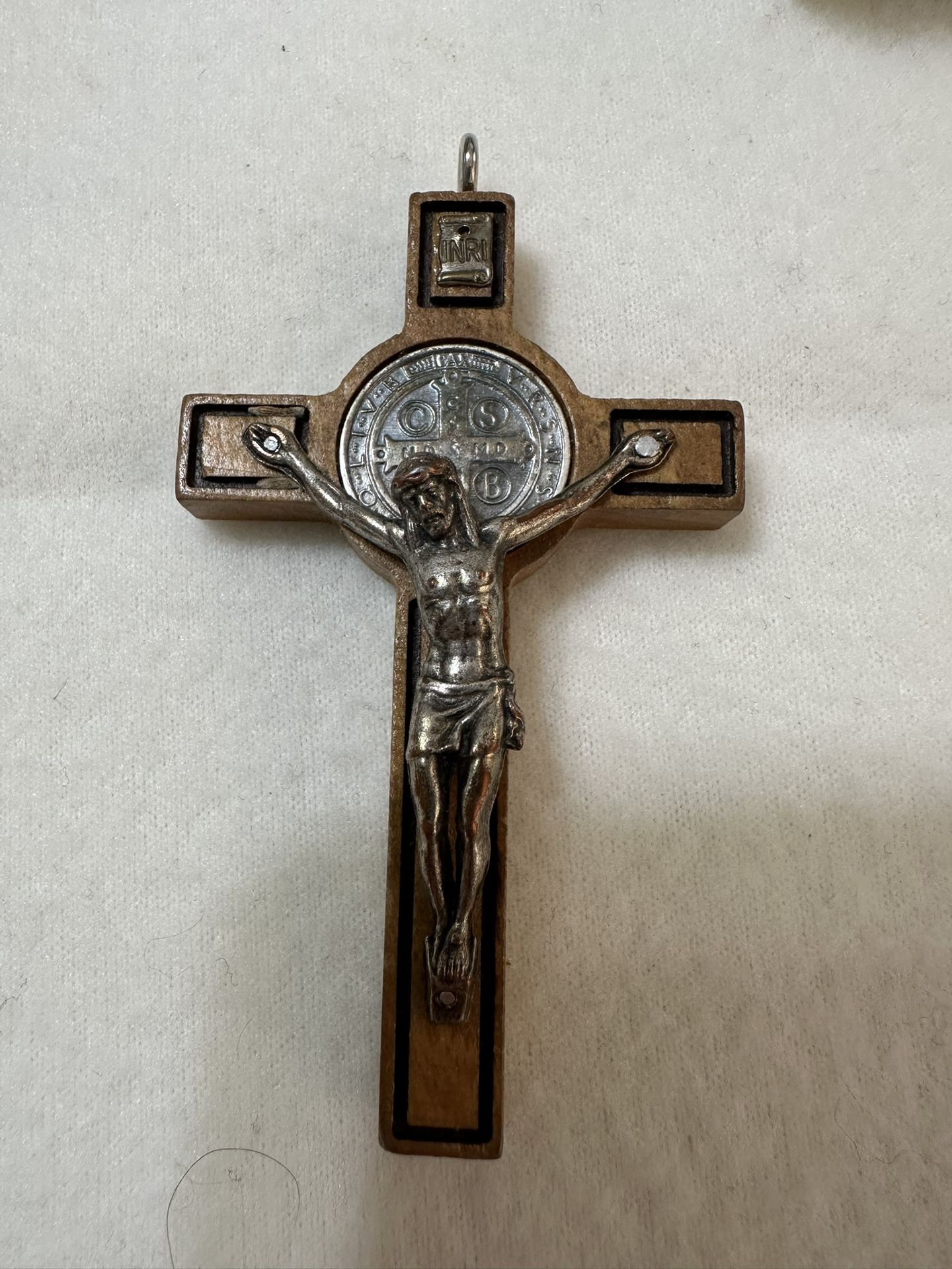 Beautiful Wooden Carved Cross With Jesus Pendant