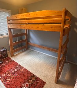 Handcrafted Solid Wood Loft Bed - Custom Fox Island Built