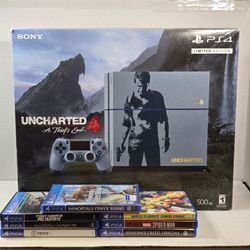 PS4 Uncharted 4 Limited Edition 500GB Console Bundle + 7 Games