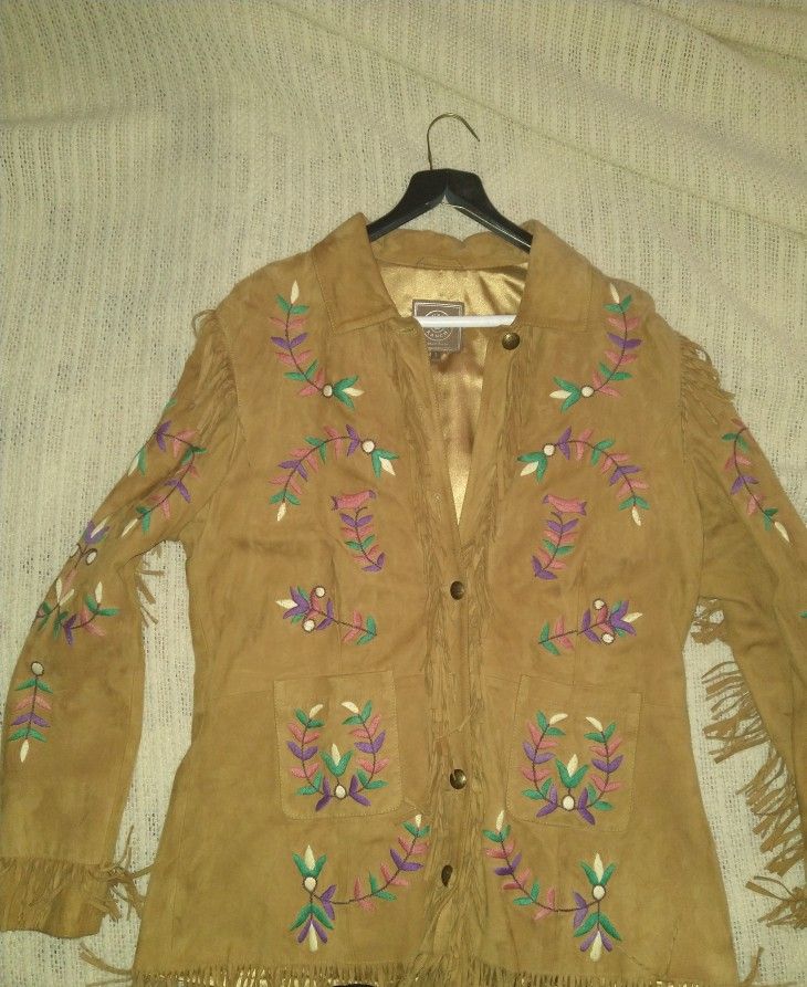 Suede Jacket Embroidered