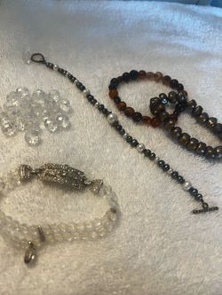 New 4 Bracelets and some loose Beads