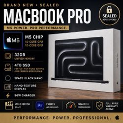 Apple MacBook Pro 14” New, Sealed – M5, 32GB, 4TB SSD