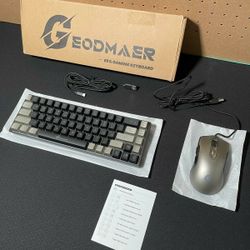 New 65% Gaming Keyboard and Mouse Combo, RGB Backlit Keyboard + 7200 DPI Gaming Mouse, Ultra-Compact Anti-Ghosting Wired Keyboard and Mouse for PC Lap