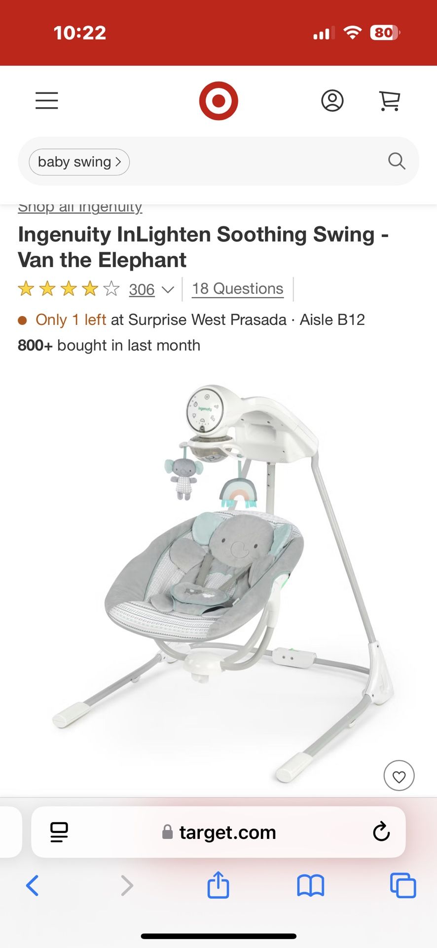 Ingenuity Baby Swing 