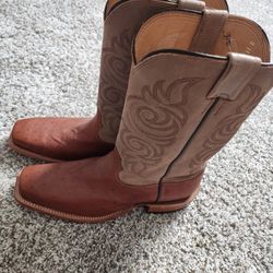 Mens Fenoglio Brown Leather And Ostrich Boots