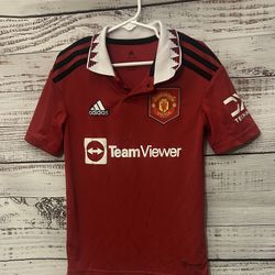 Adidas Kids Red Manchester United Soccer Jersey size 7/8