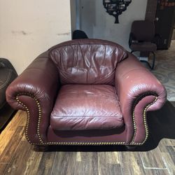 Red Leather Couch 