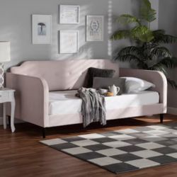  Pink Upholstered Twin Size Daybed 