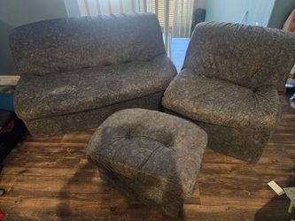 3 Piece Sofa Chair & Ottoman Dense Foam