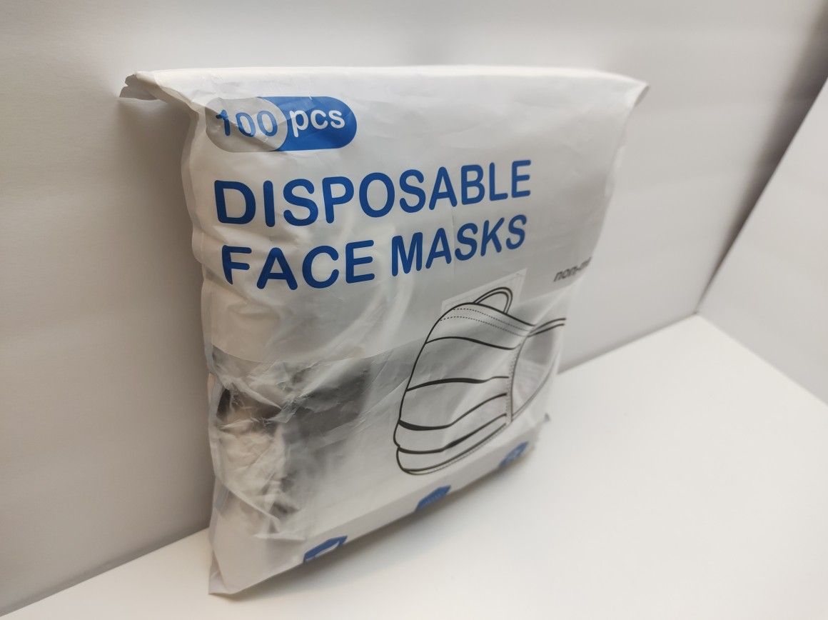 100 pc Disposable face masks gray color