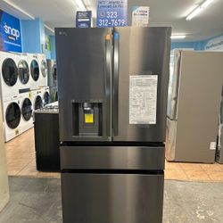 LG 29 Cu Ft Smart Max 4 French Door With Full Convert Drawer Black Stainless 