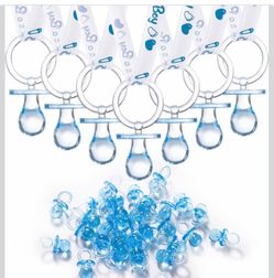 Baby Boy Shower Pacifier Necklace Party Favors 24 piece set ✨new