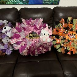 Hello Kitty Christmas And Halloween Wreaths