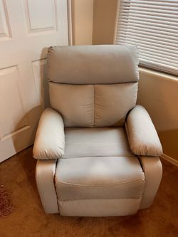 Gray swivel recliner