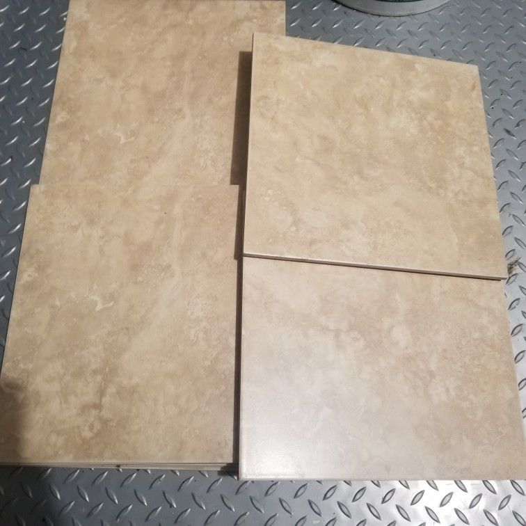 65 SQ. FEET 12x12" Porcelain Tile Color Marbled Alcazar Sand. 3 Full Boxes Plus Some extra 