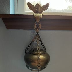 Antique Gothic Brass Hanging Decor