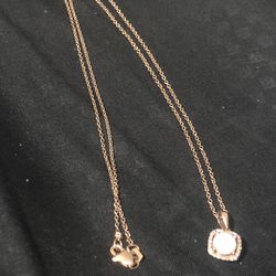 14k Gold Cushion Cut Pendant With Necklace