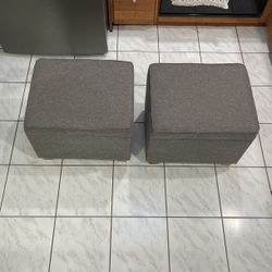 Gray Storage Bins/ Ottoman’s 