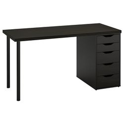 LAGKAPTEN / ALEX Black Long Study Table / Desk