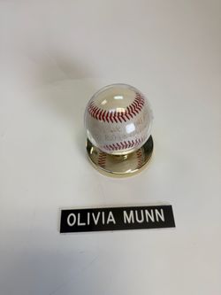 Olivia Munn Autographed Baseball with Display