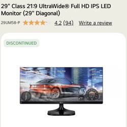 LG 29 inch 21:9 UltraWide® Full HD IPS LED Monitor (29" Diagonal)