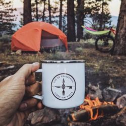 New White Enamel Ton Camping Mug