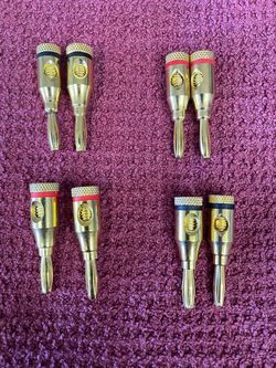 Set Of (8) Banana Plugs For Speakers, Stereos  & Subwoofers. 10