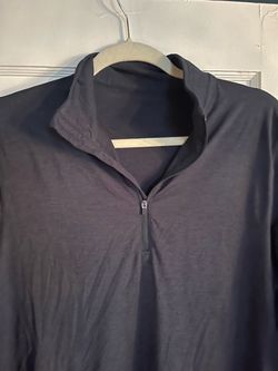 Mens  Vuori Navy Quarter-Zip Long Sleeve Pullover