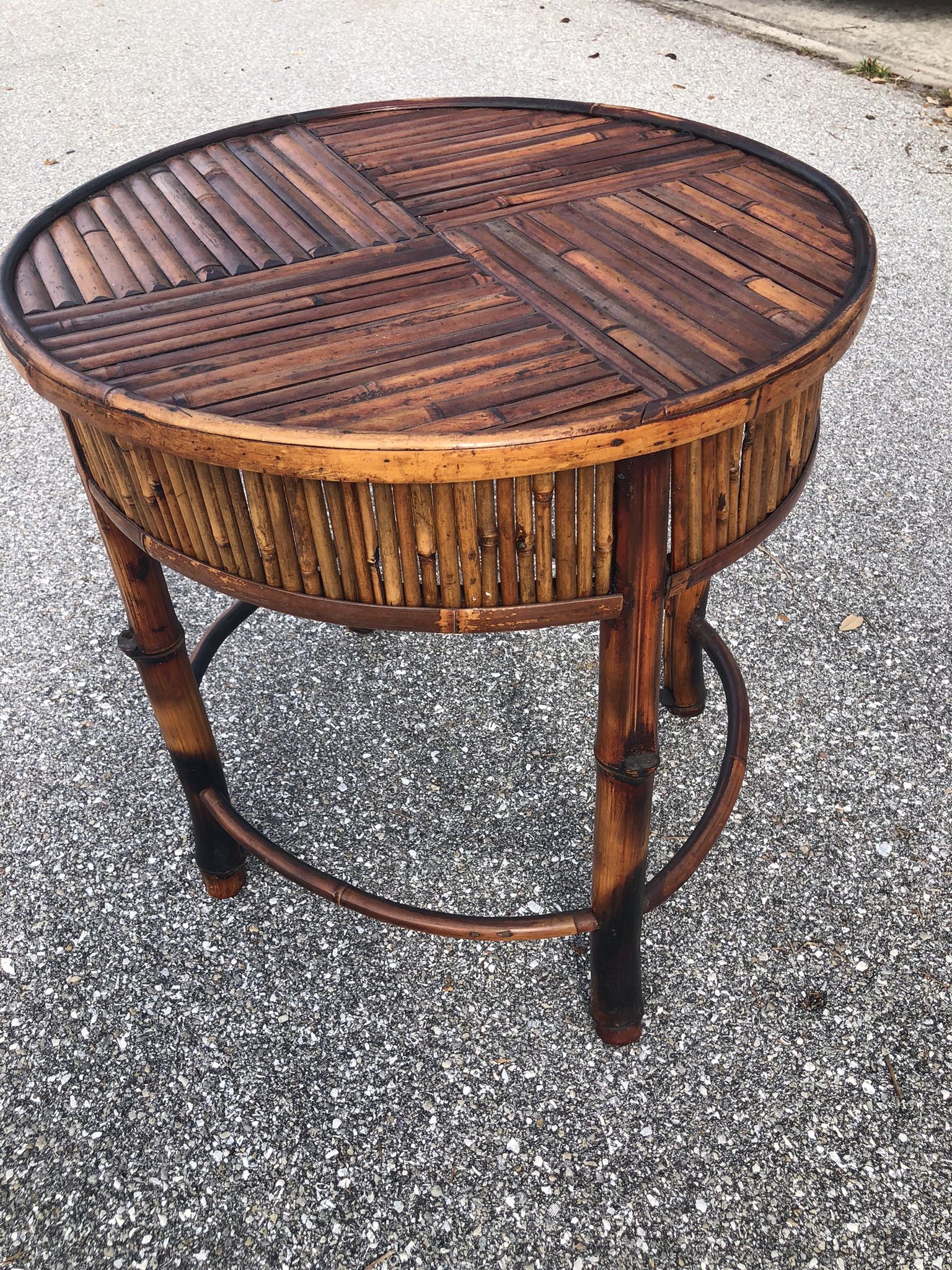 Vintage Mid Century Bamboo/ Rattan Side - End Table