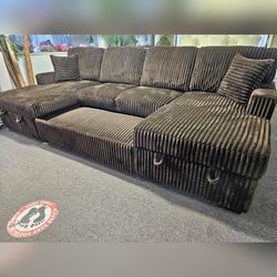 3 Pieces courduory convertible sectional sofa