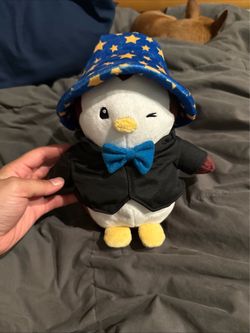 Pudgy Penguins Plush Buddies (Series 2) with a Wizard Hat and a Blue Bow Tie