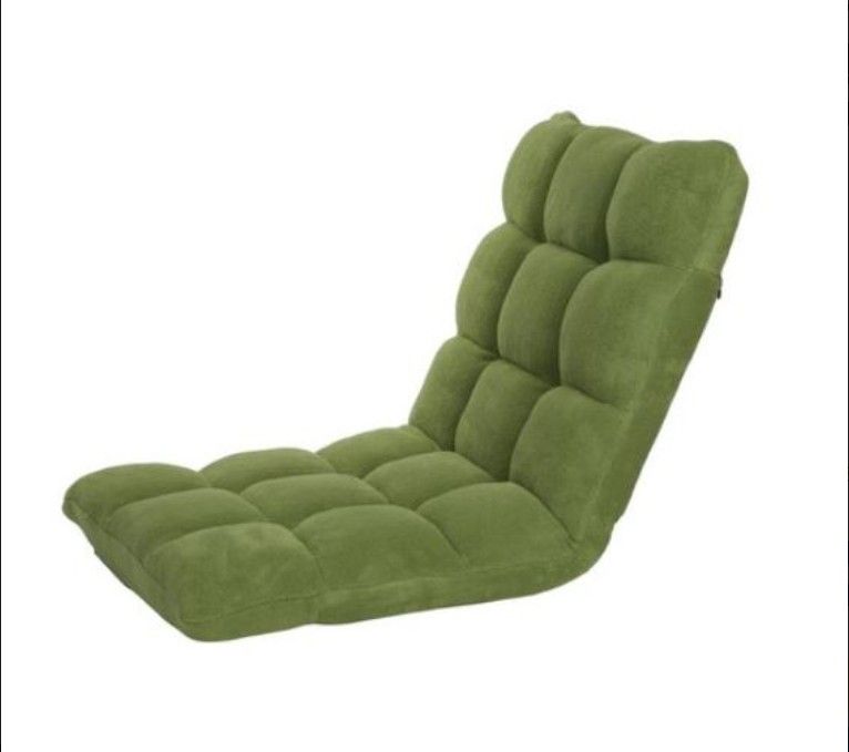Microfiber Reclining Floor, Adjustable, Cushioned -by Chic Home Design "Daphene" (Green)