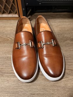 2 pairs of Sz 10 Marc Nolan loafers (brown leather and black suede)